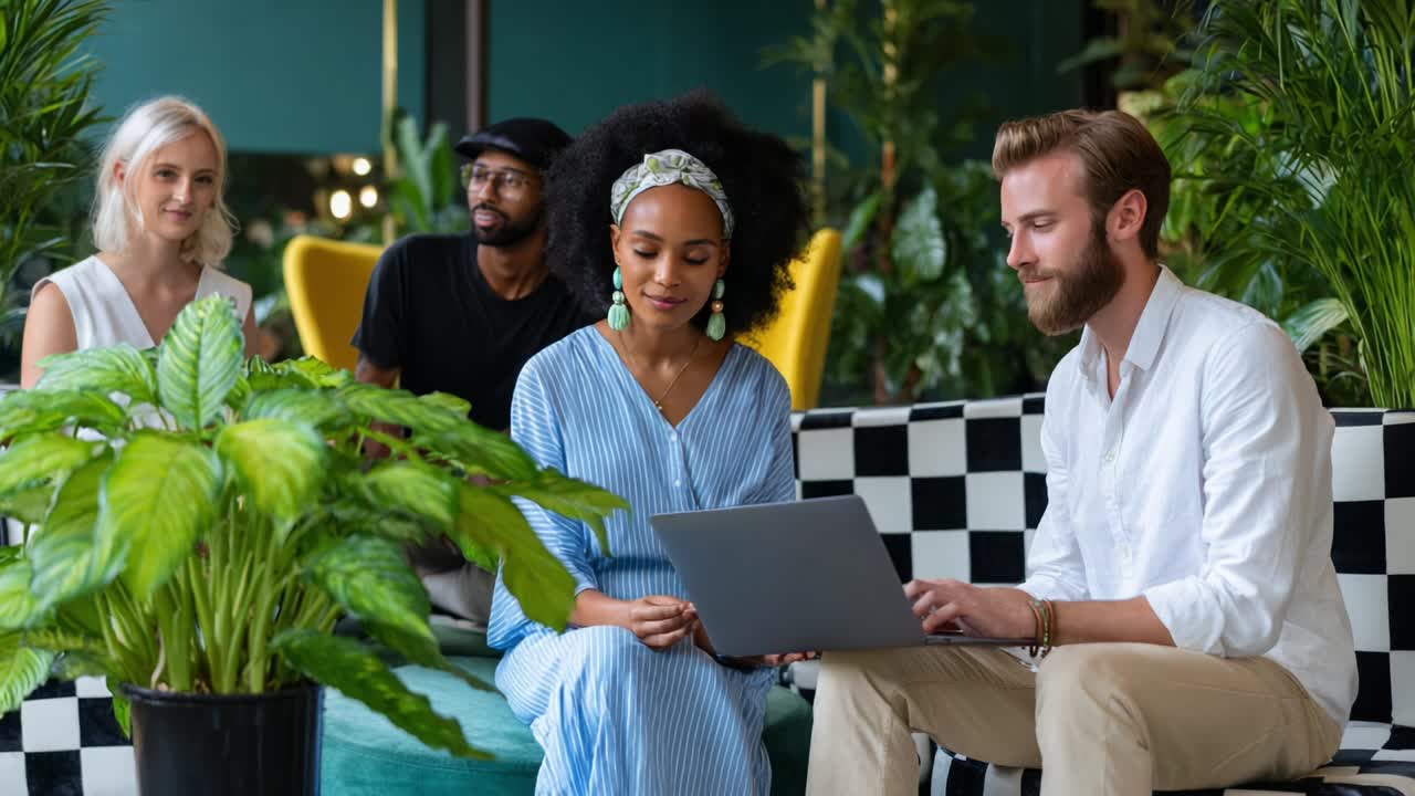 Diverse Team Meeting in Modern Office Space