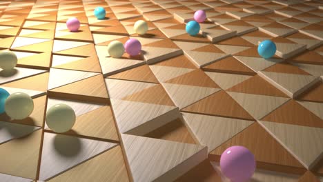 Colored-balls-bouncing-on-wood-surface