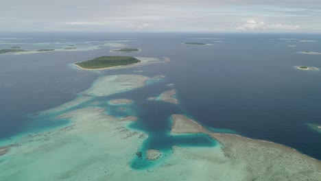 aerial views in tonga of reef system