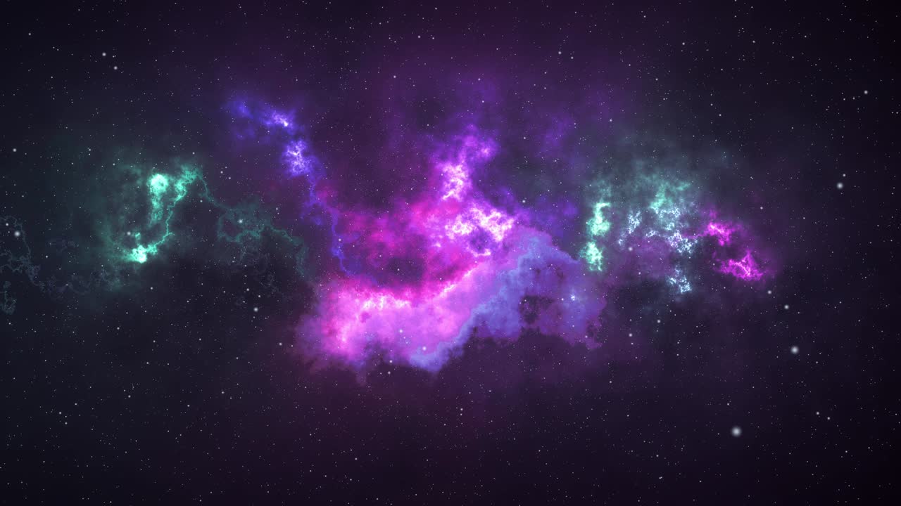 Magenta and Teal Abstract Fractal Universe Space Looping Background