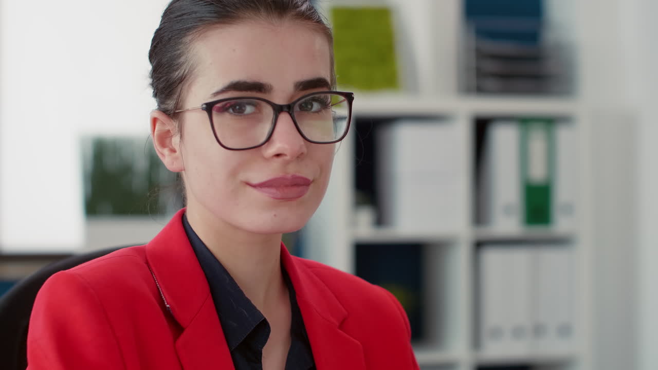 Closeup of scientist woman looking at test tube with dna sample