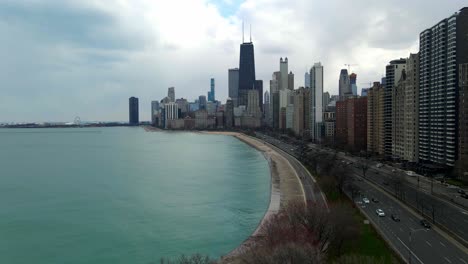 chicago aerial view lake shore drive