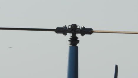 close-up of a rotating helicopter propeller