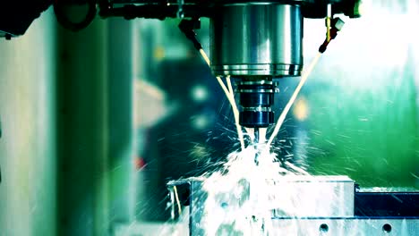 finishing metal working on high precision grinding machine in workshop