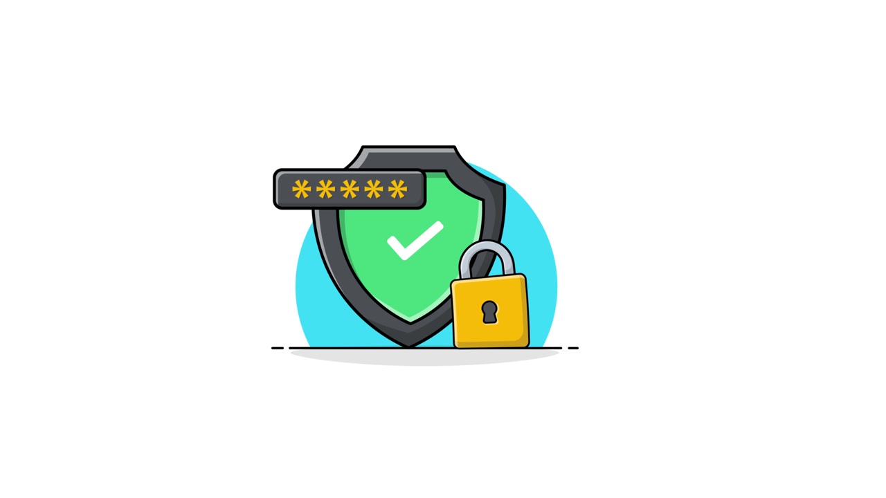Illustrazione animata di sicurezza e verifica della password