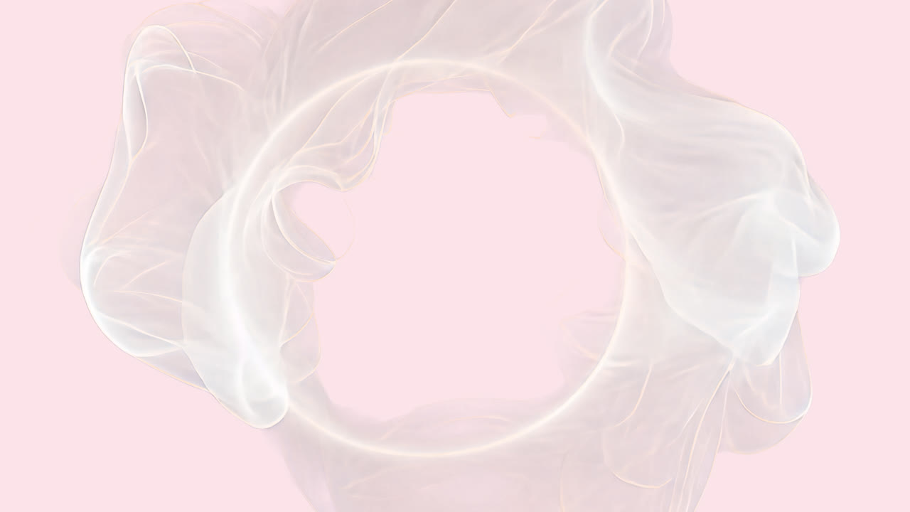 Abstract swirling white smoke circle animated overlay, transparent 4K video, alpha channel, ProRes