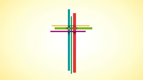 animated abstract christ crucifix; three crosses, colorful roods.4k footage with copy space for your text.