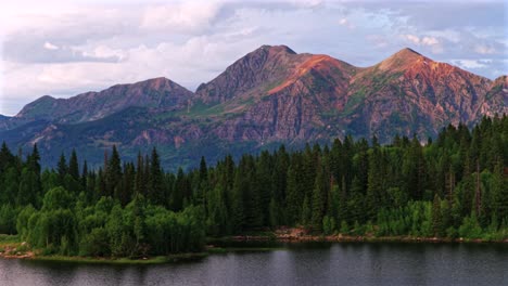 Lost Lake camping summer sunset Kebler Pass Crested Butte Paonia aerial drone Colorado Ruby Peak Rocky Mountains landscape view Irwin Lake Ohio Pass dense Aspen Trees Forest Sawatch Range upwards