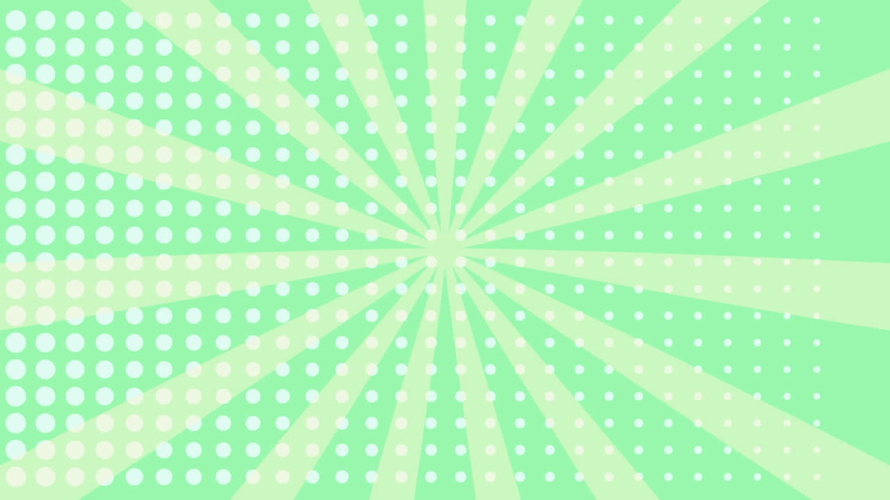 animación de texto zap sobre una burbuja de habla retro contra el patrón de fila de puntos en fondo verde.