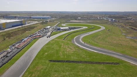 Race-track-aerial-view-in-Saint-Petersburg,-Russia