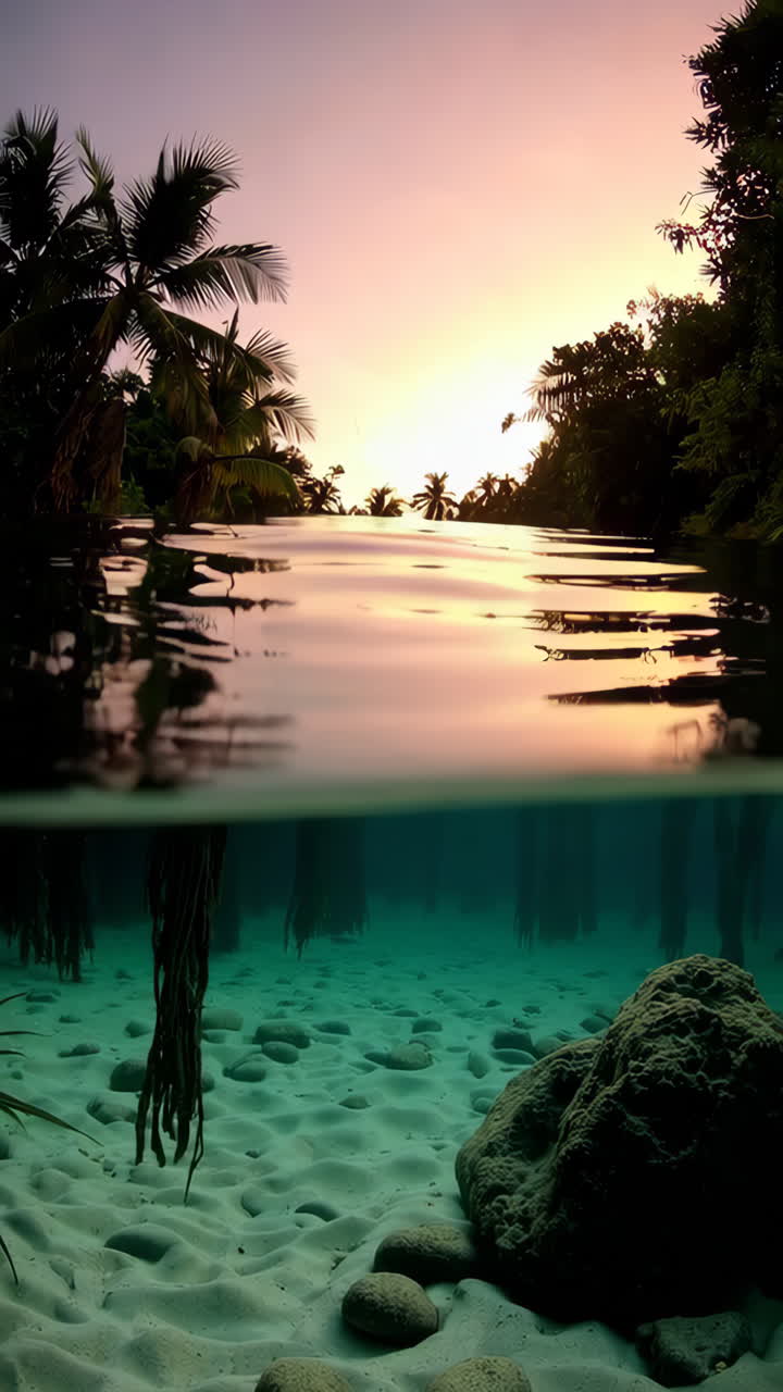 Underwater Scene with Bubbles and Reflections