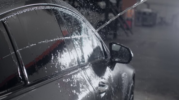 lavado de coches en curso