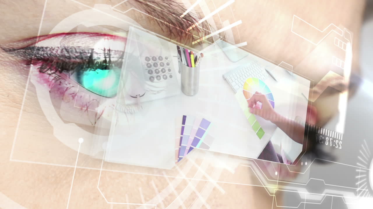 interfaz futurista que muestra el diseño gráfico