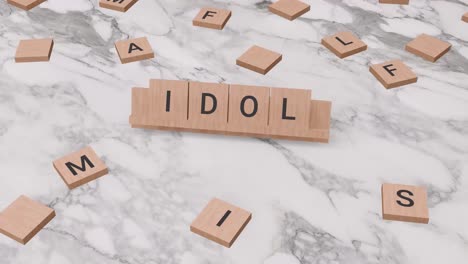 Idol-Wort-Auf-Scrabble