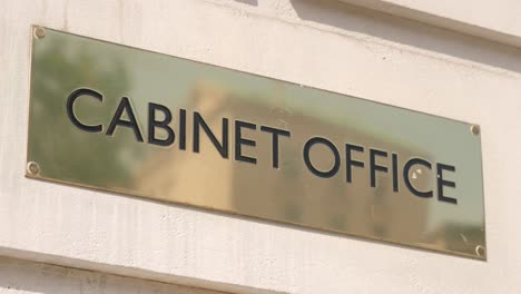 sign for the cabinet office in whitehall, westminster