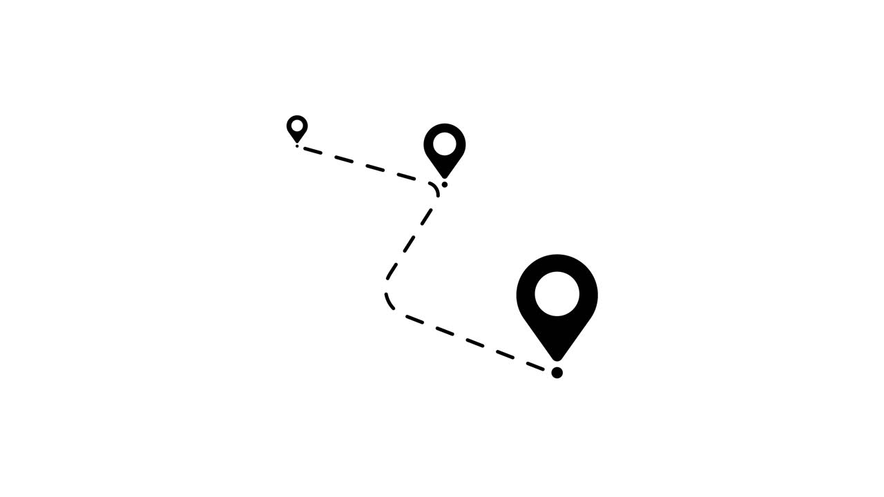 Animated Map Route with Multiple Location Pins