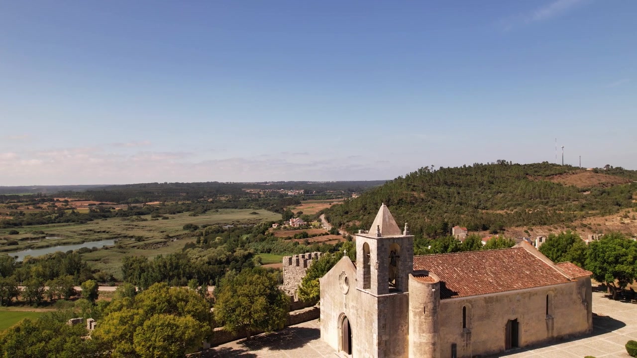 Vista aerea da Montemor-O-Velho, Portogallo
