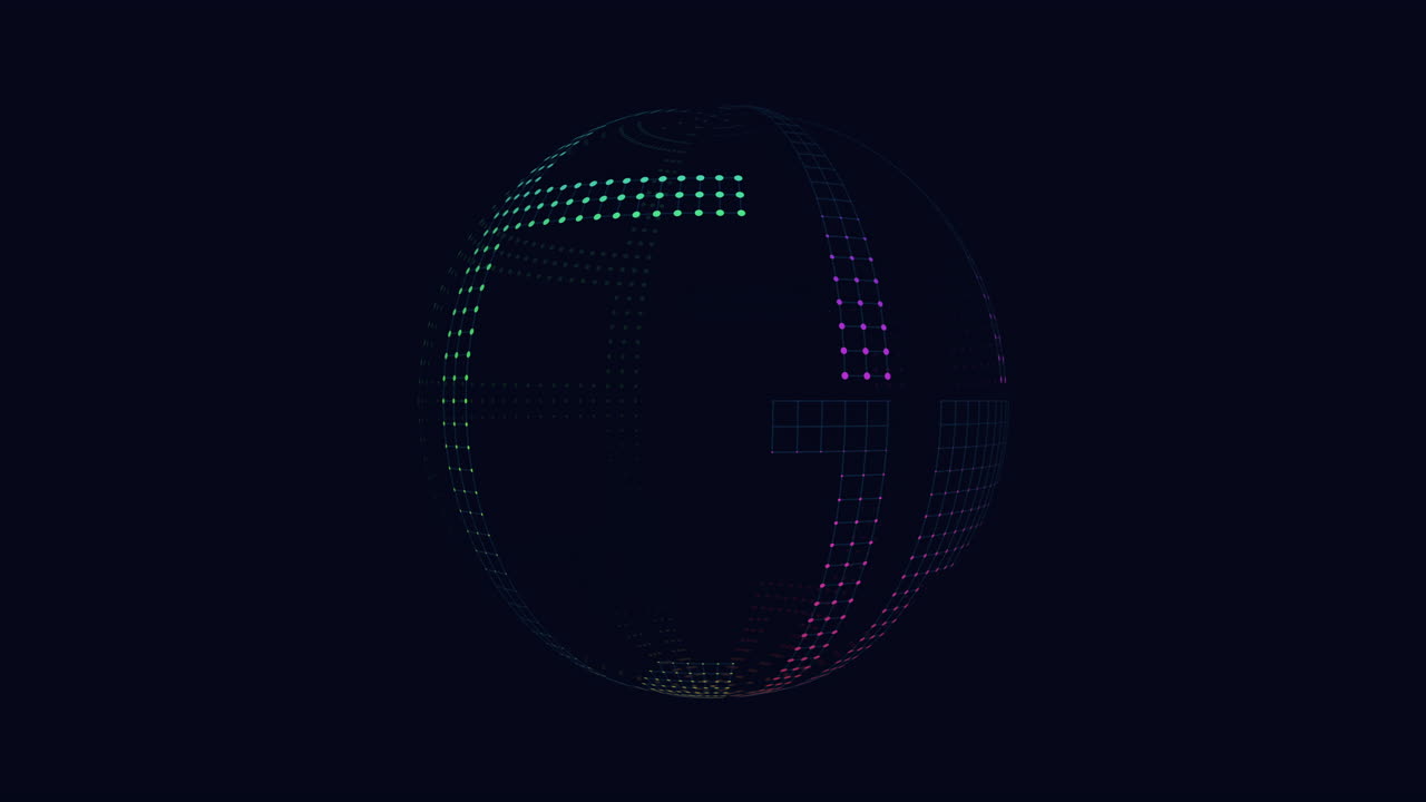 Dark Sphere Adorned With Complex Network Of Dots And Lines