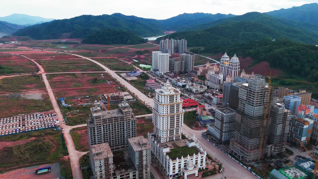 Drone of Boten city in Laos located in Luang Namtha Province, on the China–Laos border