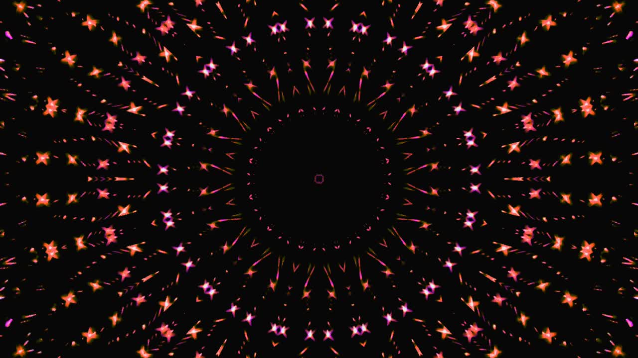 Luce astratta brillante con predominanza di rosso, caleidoscopio.