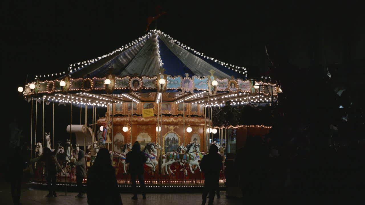 A old authentic carousel ride