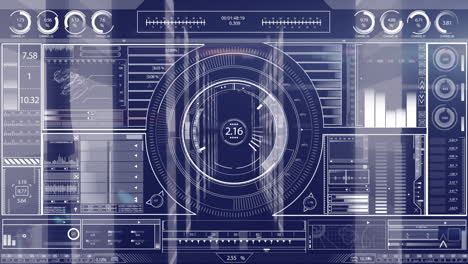 animation of digital screen with diverse data