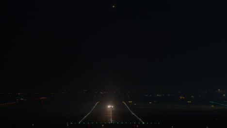 approaching and departing flights at night