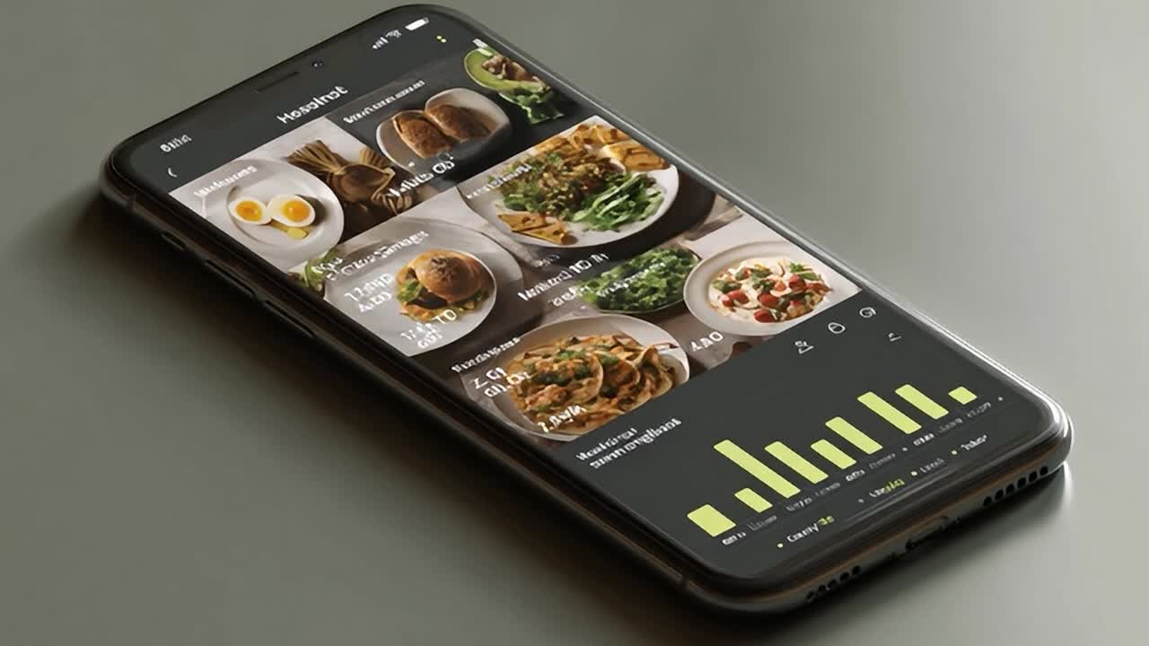 App showing meal options and nutrition info for planning