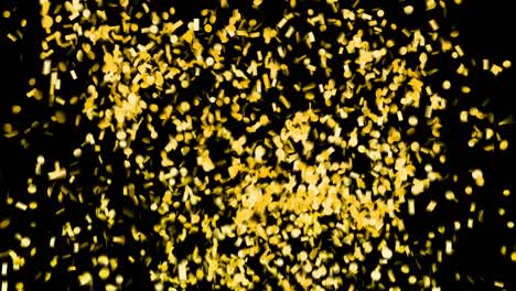 realistic gold confetti falling down. green screen animation footage.