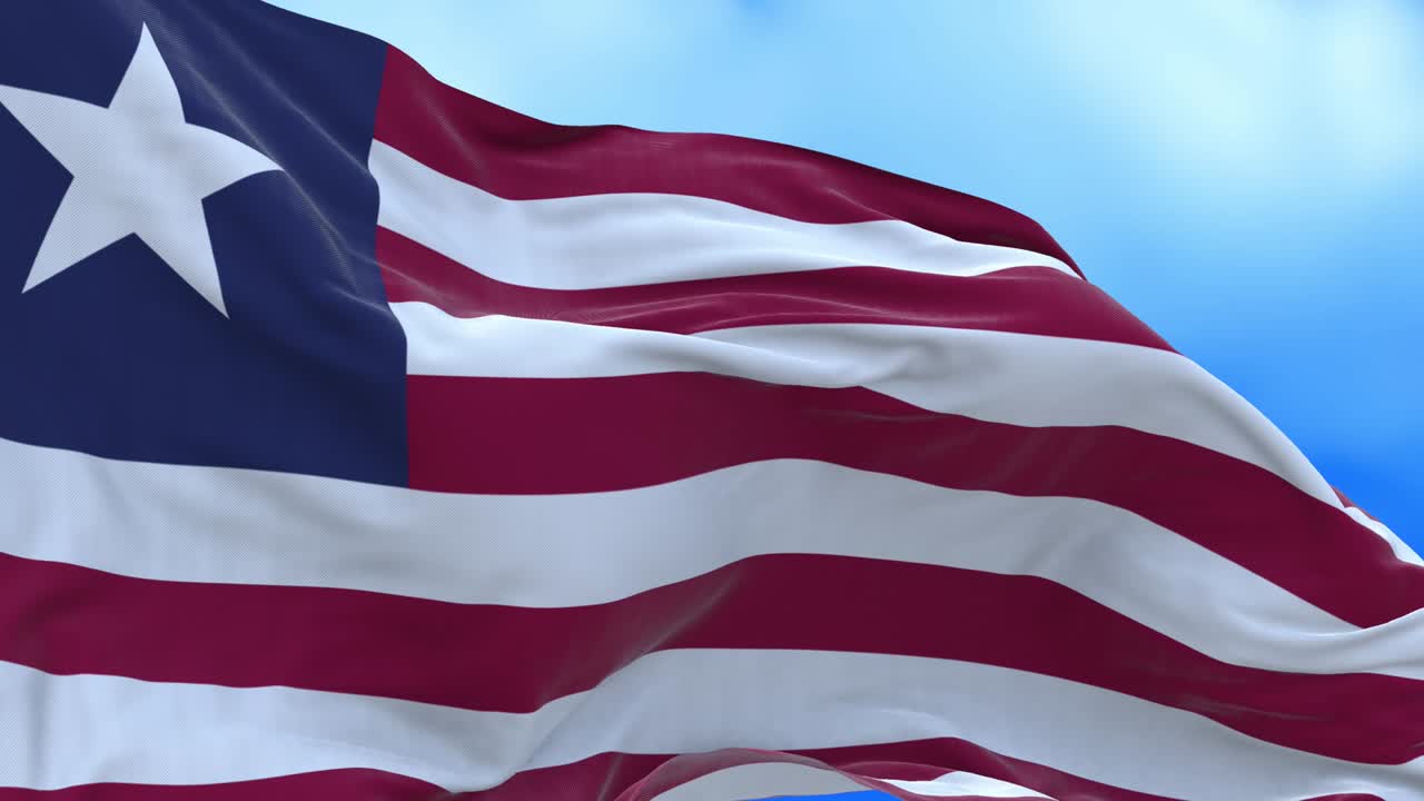 Seamless loop of Liberian flag.