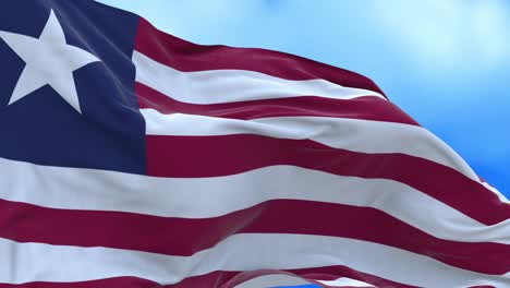 un bucle sin costuras de la bandera de liberia.