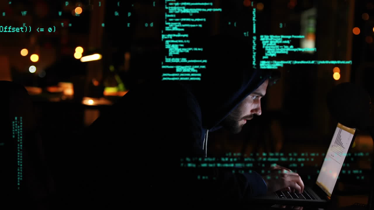 Hacker using a laptop