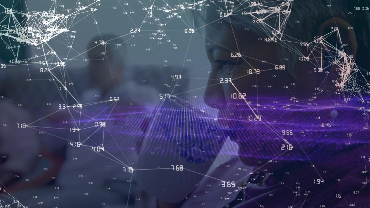 Animation of network of connections with diverse people network of connections over globe