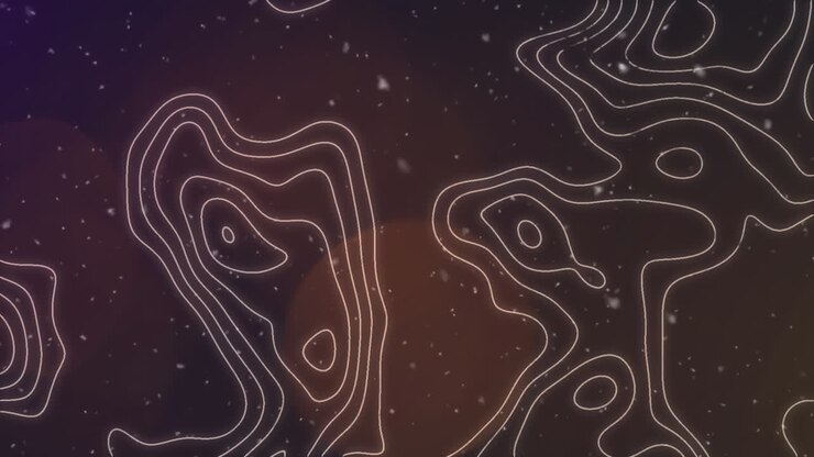 Animation of glowing lights and mowing lines over dark background