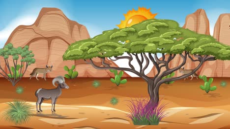 animals and nature in a desert landscape