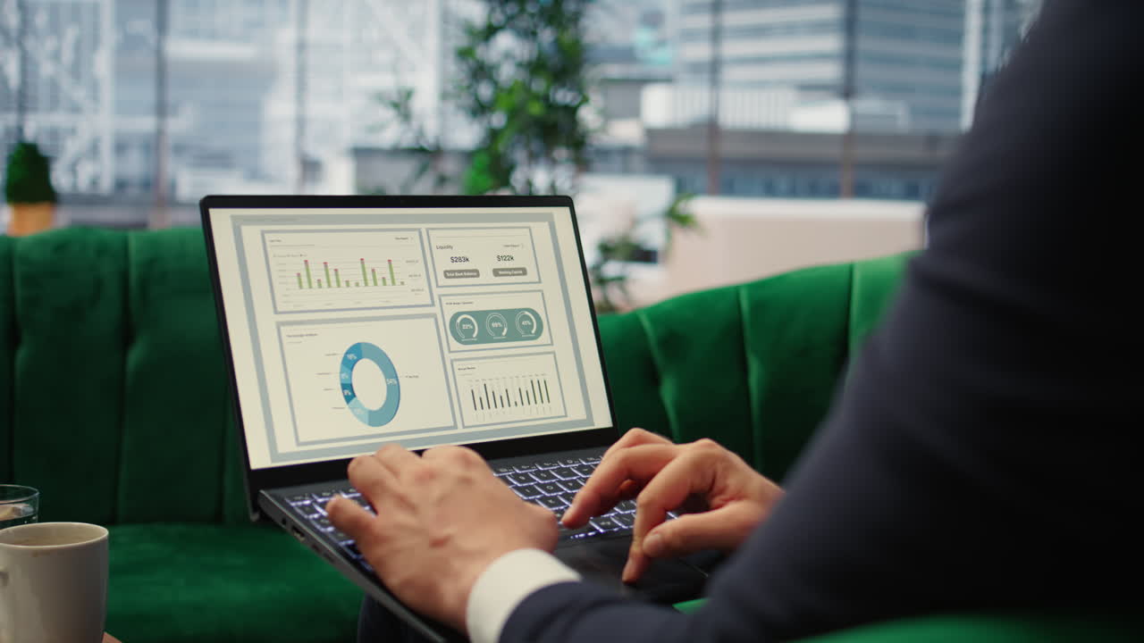 Vertical Video General director reviewing infographics and monthly reports