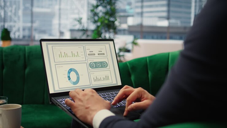 Vertical Video General director reviewing infographics and monthly reports