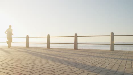 senior man running on the promenade