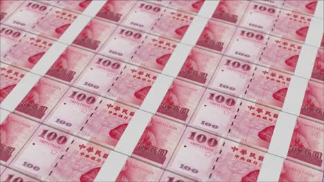 100 new taiwan dollar banknotes printed by a money press