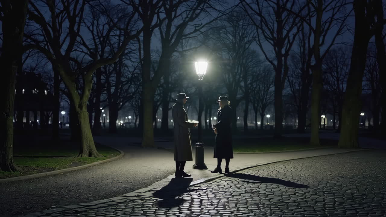Nighttime Conversation in a Park