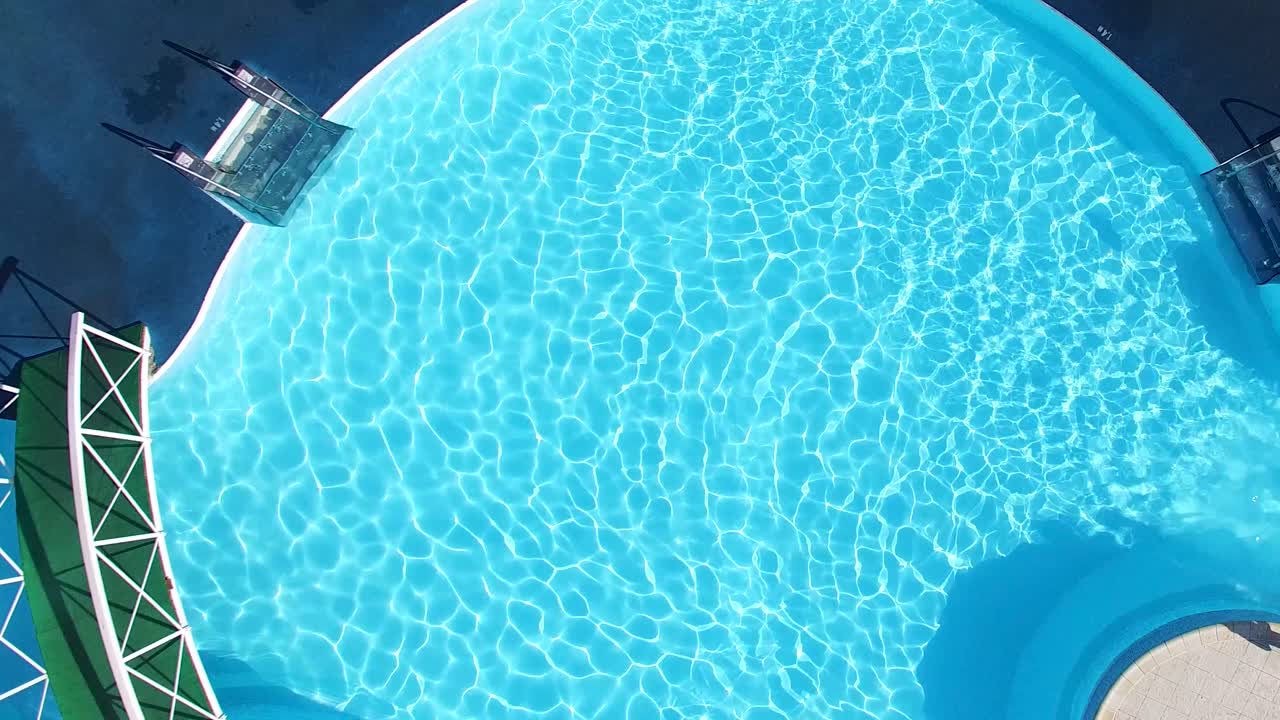Aerial View of a Beautiful Swimming Pool | Premium Stock Video Footage