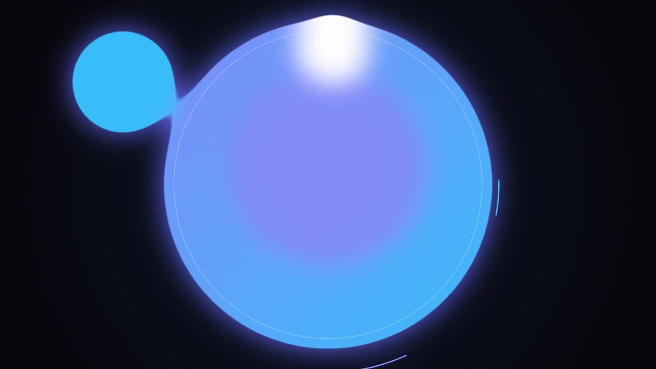 Abstract Motion Graphic of Glowing Blue Liquid Spheres