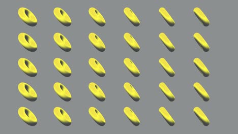 pantone illuminated yellow 3d donuts on gray background