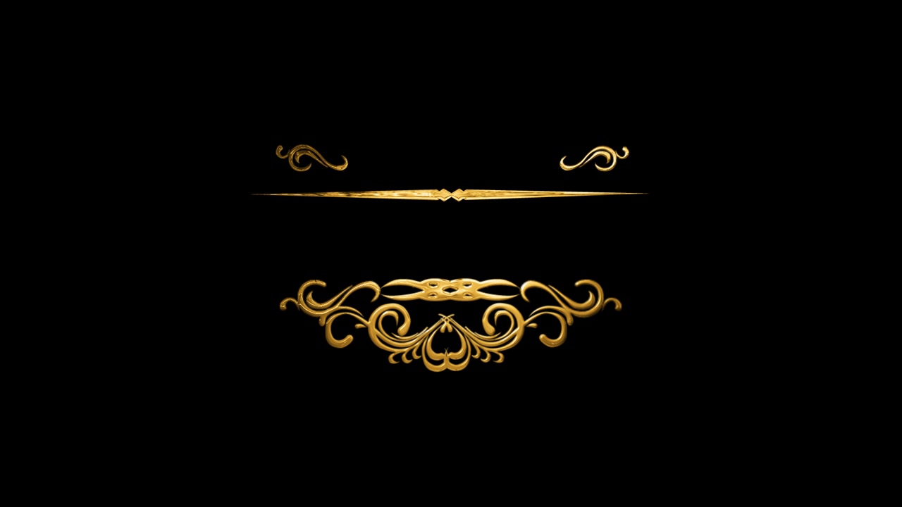 Elegant Golden Ornamental Frame Animation on Black Background