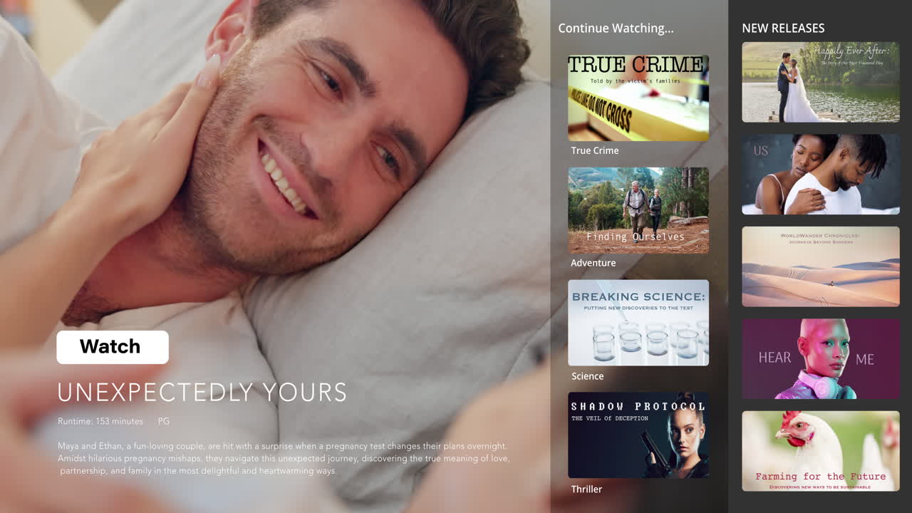 tráiler de vídeo, transmisión y suscripción a la televisión