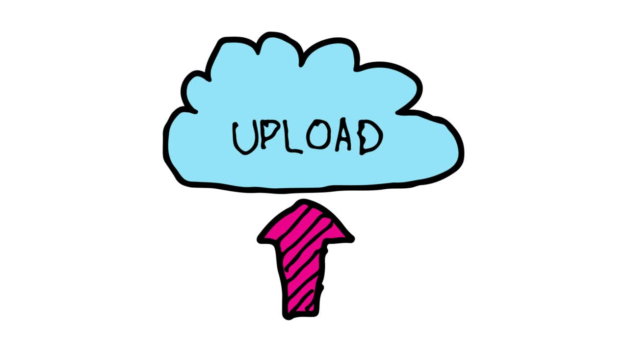 Kids drawing White Background with theme of upload icon