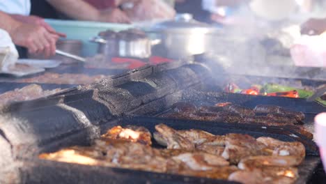 grilled meat at a food market