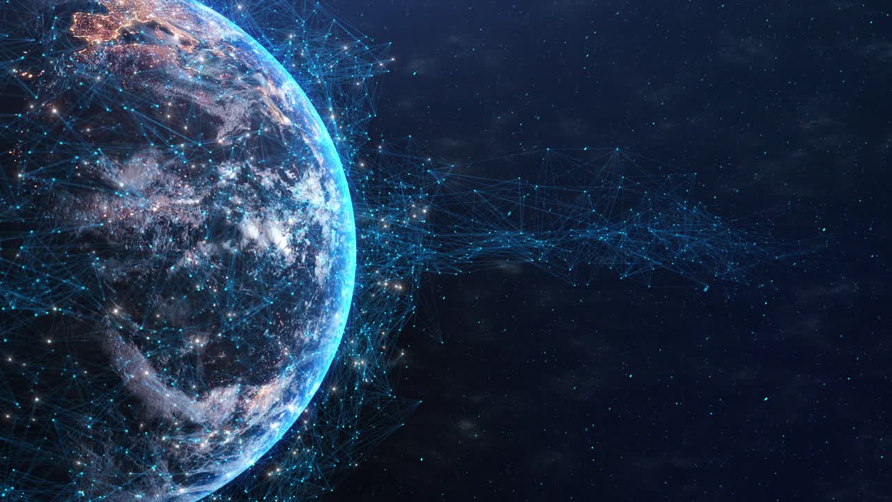 Futuristisk tech-design hi-tech globale forbindelseslinjer digital globus forretningsløsninger innovation