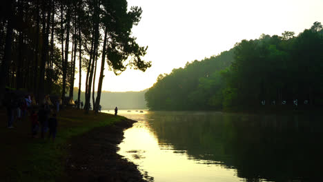 pang oung, mae hong son 태국에서의 아침 일출