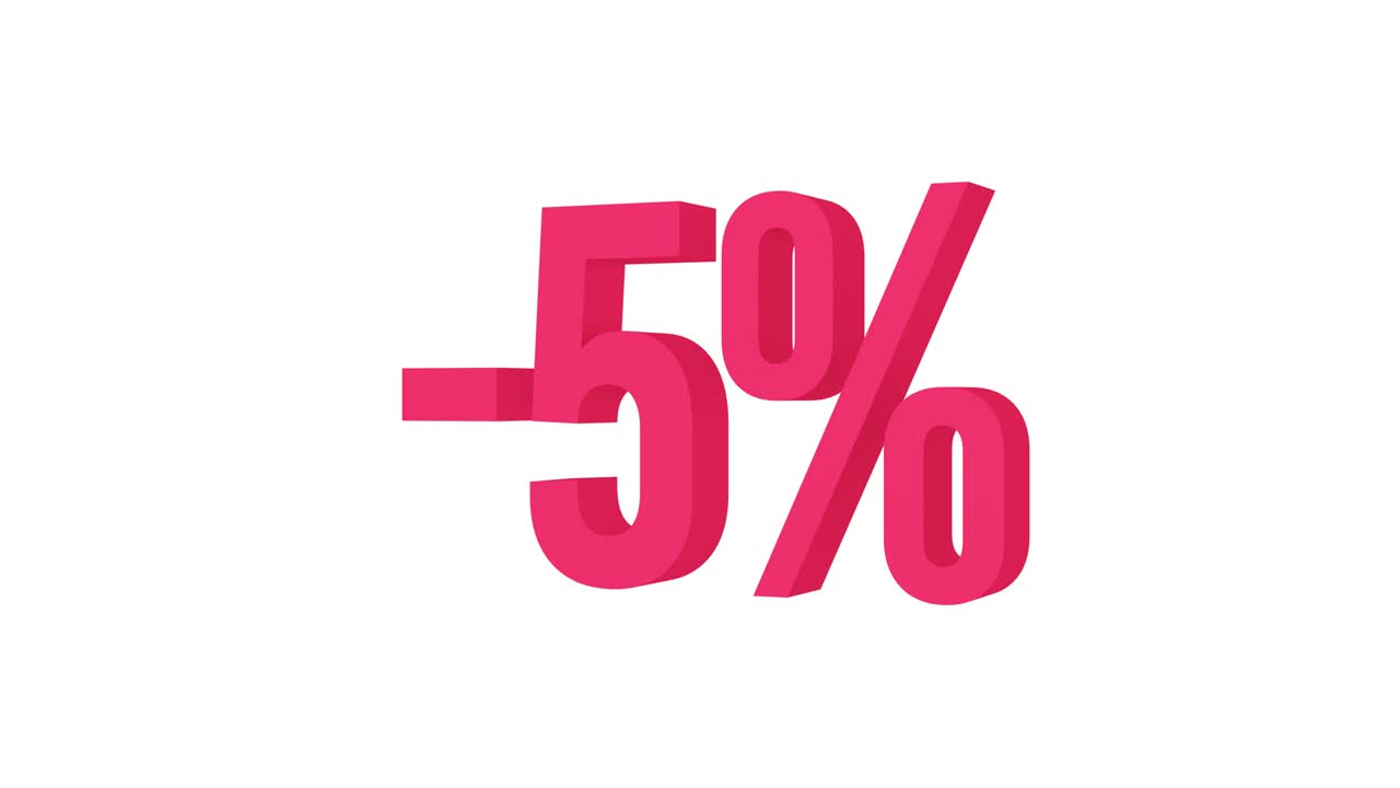 Animated text 5% discounts. Alpha channel